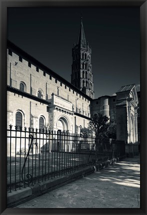 Framed Entrance of the Basilica of St. Sernin, Toulouse, Haute-Garonne, Midi-Pyrenees, France Print