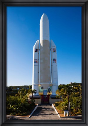 Framed Ariane 5 French space rocket at Cite de l&#39;Espace space park, Toulouse, Haute-Garonne, Midi-Pyrenees, France Print