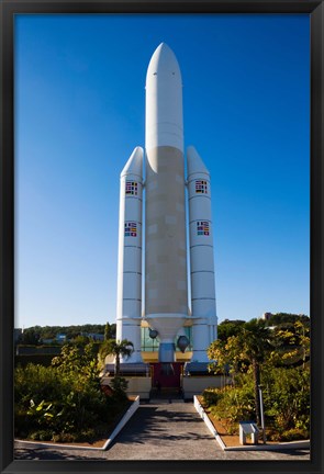 Framed Ariane 5 French space rocket at Cite de l&#39;Espace space park, Toulouse, Haute-Garonne, Midi-Pyrenees, France Print