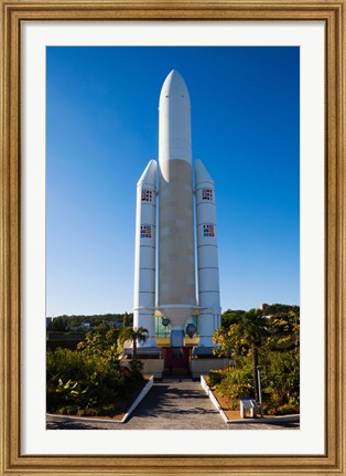 Framed Ariane 5 French space rocket at Cite de l&#39;Espace space park, Toulouse, Haute-Garonne, Midi-Pyrenees, France Print