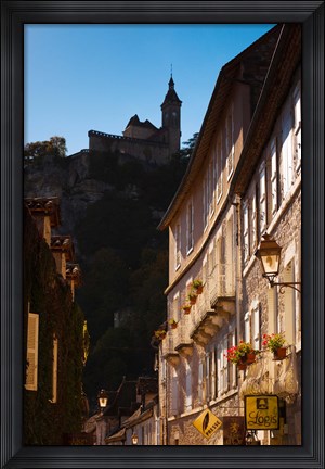 Framed Buildings in a town, Rocamadour, Lot, Midi-Pyrenees, France Print