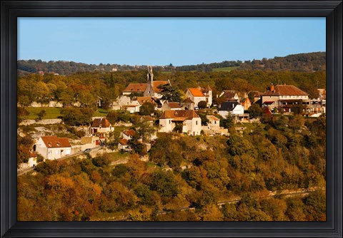 Framed Overview of L&#39;Hospitalet village, Rocamadour, Lot, Midi-Pyrenees, France Print