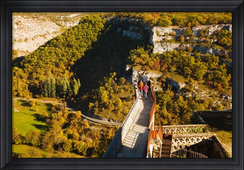 Framed Overview of chateau ramparts, Rocamadour, Lot, Midi-Pyrenees, France Print