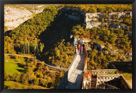 Framed Overview of chateau ramparts, Rocamadour, Lot, Midi-Pyrenees, France Print