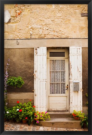 Framed Detail of a building, Saint-Emilion, Gironde, Aquitaine, France Print