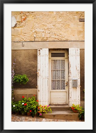 Framed Detail of a building, Saint-Emilion, Gironde, Aquitaine, France Print