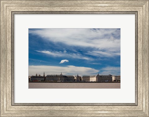 Framed Place de la Bourse along the Garonne River, Bordeaux, Gironde, Aquitaine, France Print
