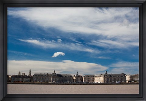Framed Place de la Bourse along the Garonne River, Bordeaux, Gironde, Aquitaine, France Print