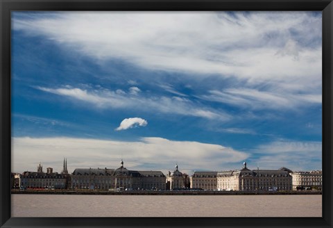 Framed Place de la Bourse along the Garonne River, Bordeaux, Gironde, Aquitaine, France Print