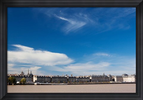 Framed Garonne River, Bordeaux, Aquitaine, France Print