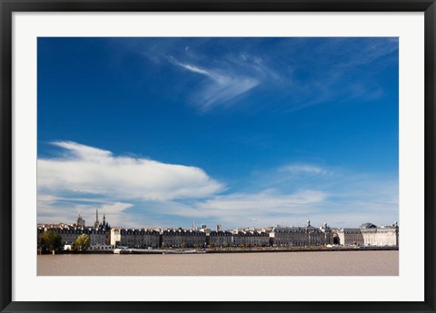 Framed Garonne River, Bordeaux, Aquitaine, France Print