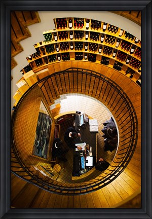 Framed Overview of the L&#39;Intendant wine shop staircase, Bordeaux, Gironde, Aquitaine, France Print