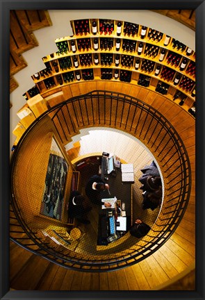 Framed Overview of the L&#39;Intendant wine shop staircase, Bordeaux, Gironde, Aquitaine, France Print