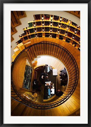 Framed Overview of the L&#39;Intendant wine shop staircase, Bordeaux, Gironde, Aquitaine, France Print