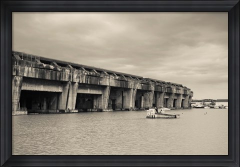 Framed World War Two-era Nazi submarine base now an art gallery, Bordeaux, Gironde, Aquitaine, France Print