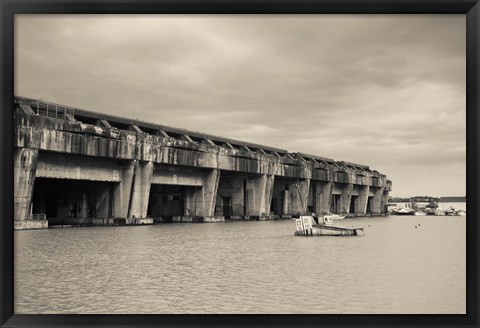 Framed World War Two-era Nazi submarine base now an art gallery, Bordeaux, Gironde, Aquitaine, France Print