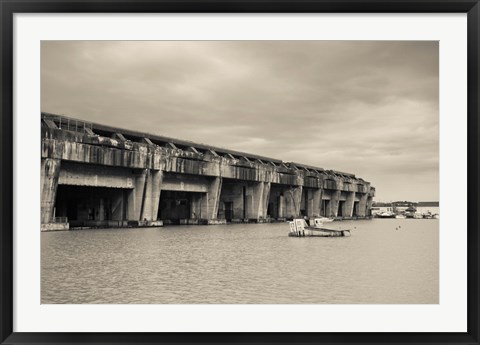 Framed World War Two-era Nazi submarine base now an art gallery, Bordeaux, Gironde, Aquitaine, France Print