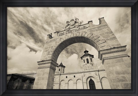Framed Entrance of a Winery, Chateau Cos d&#39;Estournel, St-Estephe, Haut Medoc, Gironde, Aquitaine, France Print