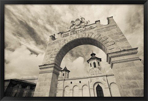 Framed Entrance of a Winery, Chateau Cos d&#39;Estournel, St-Estephe, Haut Medoc, Gironde, Aquitaine, France Print