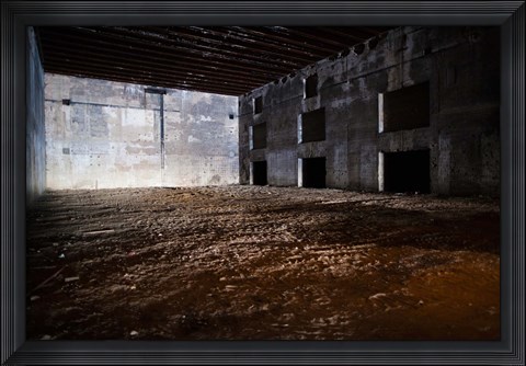 Framed Interiors of World War Two-era Nazi submarine base now an art gallery, Bordeaux, Gironde, Aquitaine, France Print