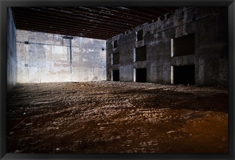 Framed Interiors of World War Two-era Nazi submarine base now an art gallery, Bordeaux, Gironde, Aquitaine, France Print