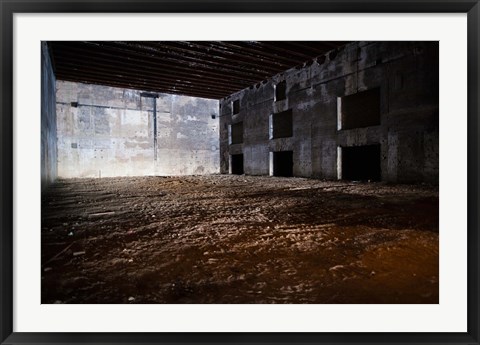 Framed Interiors of World War Two-era Nazi submarine base now an art gallery, Bordeaux, Gironde, Aquitaine, France Print