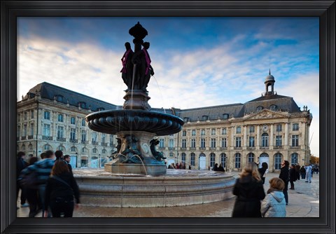 Framed Place de la Bourse buildings at dusk, Bordeaux, Gironde, Aquitaine, France Print