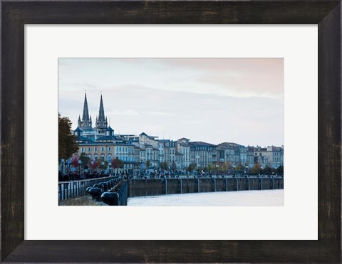 Framed City at the waterfront, Garonne River, Bordeaux, Gironde, Aquitaine, France Print