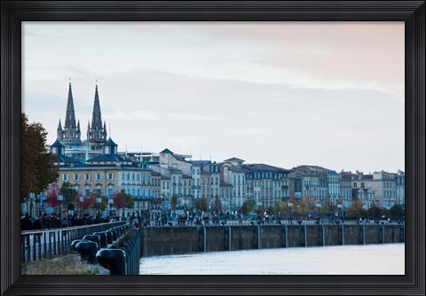 Framed City at the waterfront, Garonne River, Bordeaux, Gironde, Aquitaine, France Print
