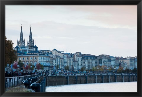 Framed City at the waterfront, Garonne River, Bordeaux, Gironde, Aquitaine, France Print