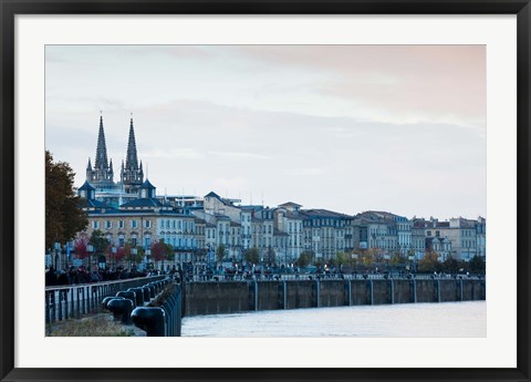 Framed City at the waterfront, Garonne River, Bordeaux, Gironde, Aquitaine, France Print