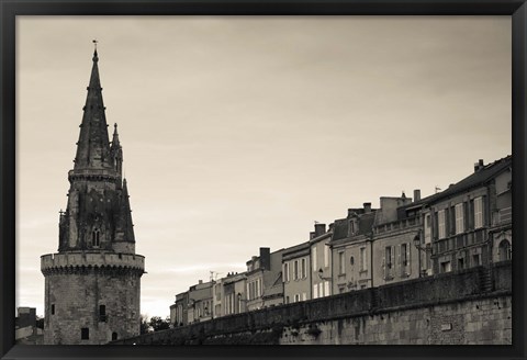 Framed High section view of a tower, Tour de la Lanterne, La Rochelle, Charente-Maritime, Poitou-Charentes, France Print
