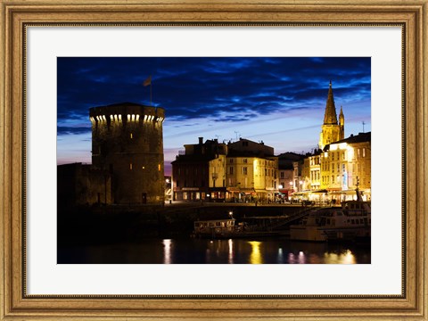 Framed Tour de la Chaine tower, Old Port, La Rochelle, Charente-Maritime, Poitou-Charentes, France Print