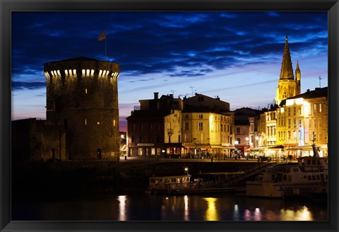 Framed Tour de la Chaine tower, Old Port, La Rochelle, Charente-Maritime, Poitou-Charentes, France Print