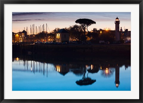 Framed La Rochelle Port Lighthouse, Charente-Maritime, Poitou-Charentes, France Print