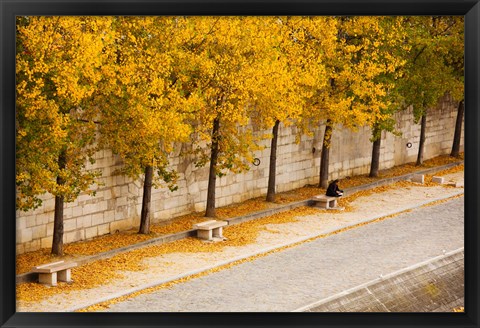 Framed Riverfront, Ile de la Cite, Paris, Ile-de-France, France Print