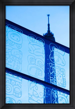 Framed Eiffel Tower viewed through a glass wall, Paris, Ile-de-France, France Print