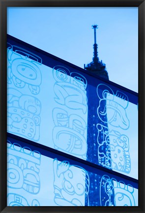 Framed Eiffel Tower viewed through a glass wall, Paris, Ile-de-France, France Print