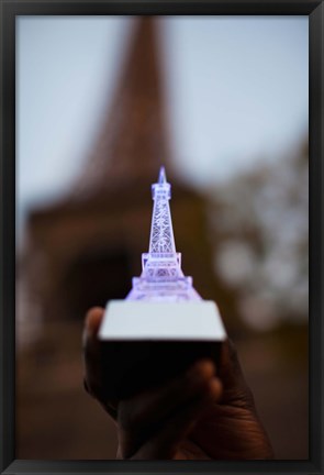 Framed Close-up of a souvenir miniature Eiffel Tower lamp, Paris, Ile-de-France, France Print