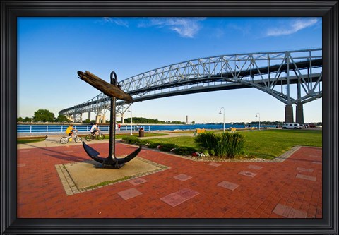 Framed Blue Water Bridge at Port Huron, Michigan, USA Print