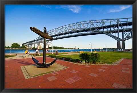 Framed Blue Water Bridge at Port Huron, Michigan, USA Print