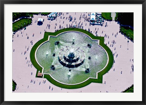 Framed Aerial view of the Buckingham Fountain at Grant Park, Chicago, Cook County, Illinois, USA Print