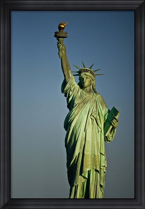 Framed Low angle view of a statue, Statue Of Liberty, Manhattan Print