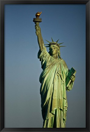 Framed Low angle view of a statue, Statue Of Liberty, Manhattan Print