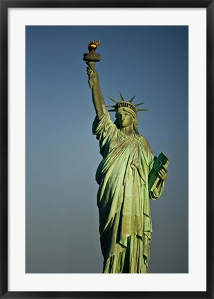 Framed Low angle view of a statue, Statue Of Liberty, Manhattan Print