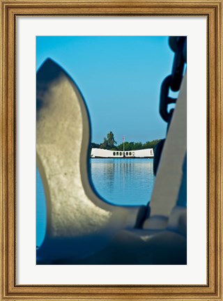 Framed Sculpture of an Anchor, USS Arizona Memorial, Pearl Harbor, Honolulu, Oahu, Hawaii Print
