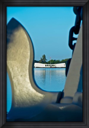 Framed Sculpture of an Anchor, USS Arizona Memorial, Pearl Harbor, Honolulu, Oahu, Hawaii Print