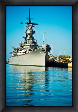 Framed USS Missouri, Pearl Harbor, Honolulu, Oahu, Hawaii Print