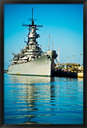 Framed USS Missouri, Pearl Harbor, Honolulu, Oahu, Hawaii Print