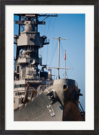 Framed Close UP of USS Missouri, Pearl Harbor, Honolulu, Oahu, Hawaii Print